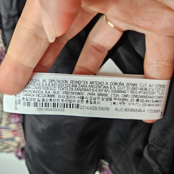 ZARA Jacquard Jacket Sz M Cropped Multicolor Boho Bohemian Multicolor - Picture 11 of 12